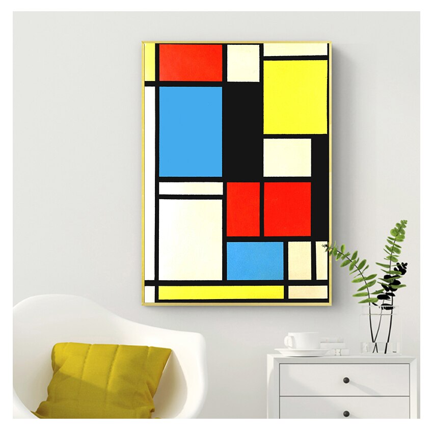 Piet Cornelies Mondrian Geometry Canvas Art