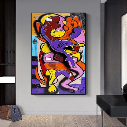 Abstract Picasso Graffiti Figure Canvas Art