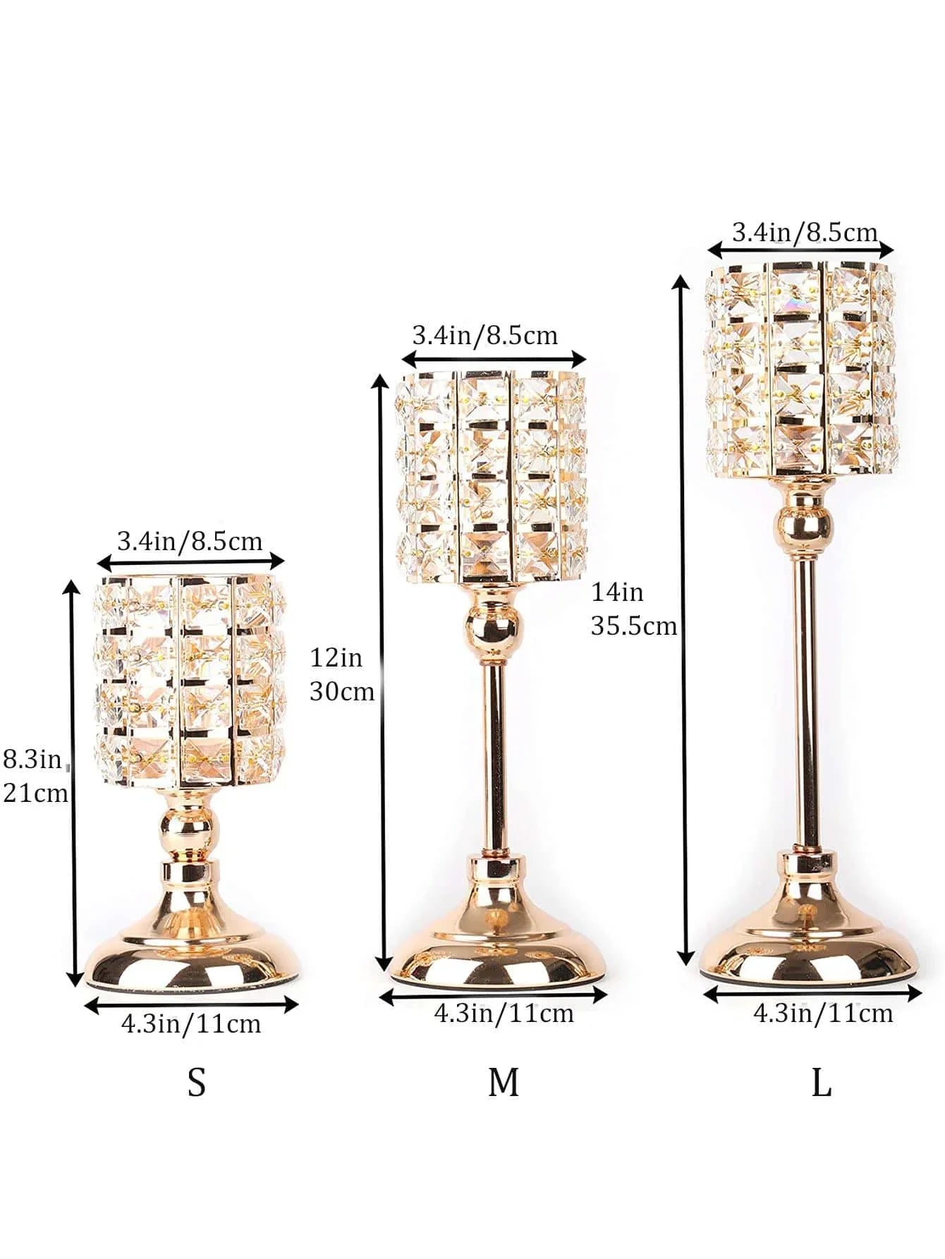 Crystal Gold Candle Holder