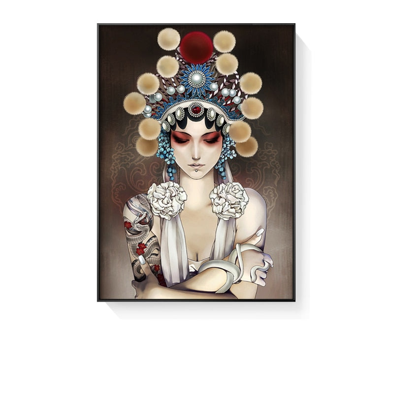 Chinese Traditional Peking Opera Female Canvas Art