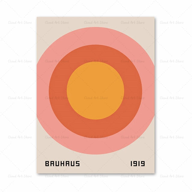 Abstract Bauhaus Geometric Wall Art Canvas