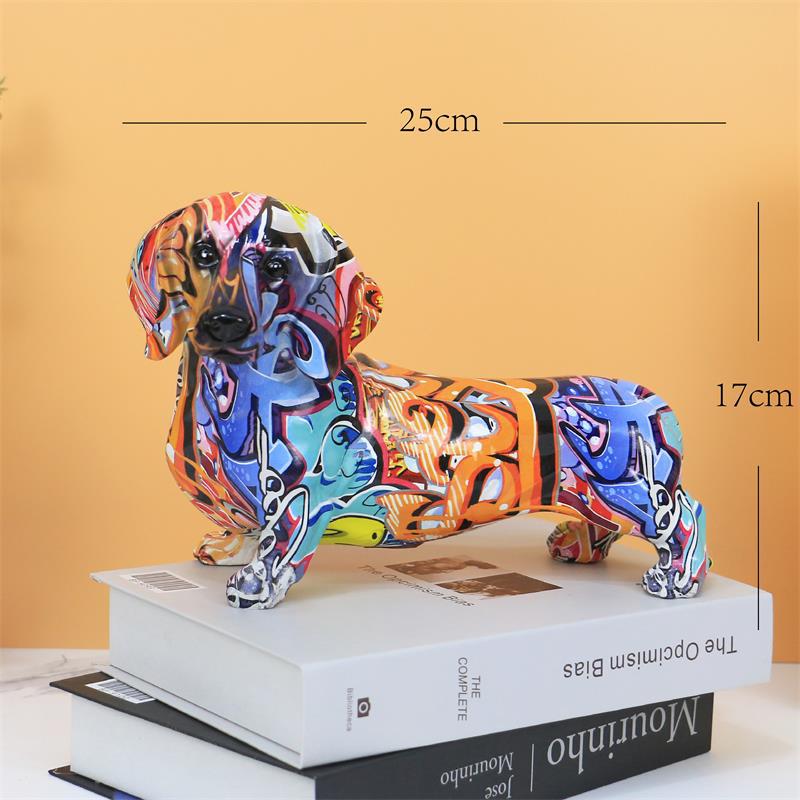 Graffiti Dachshund Resin Statue