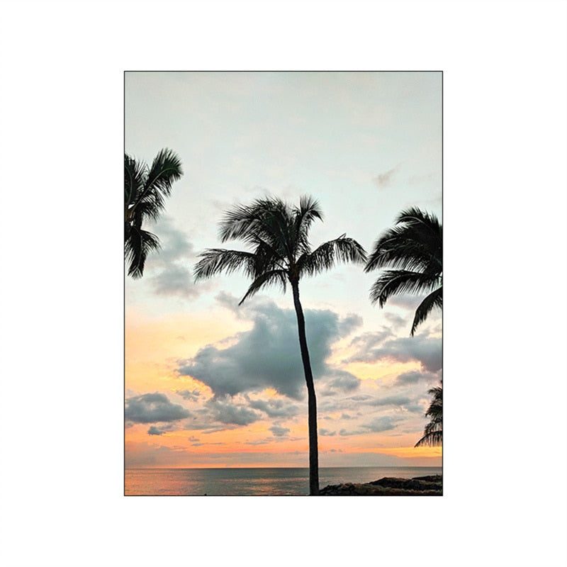 Tropical Blue Ocean and Sky Canvas Art