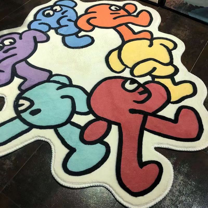 Colorful Cartoon Round Rug