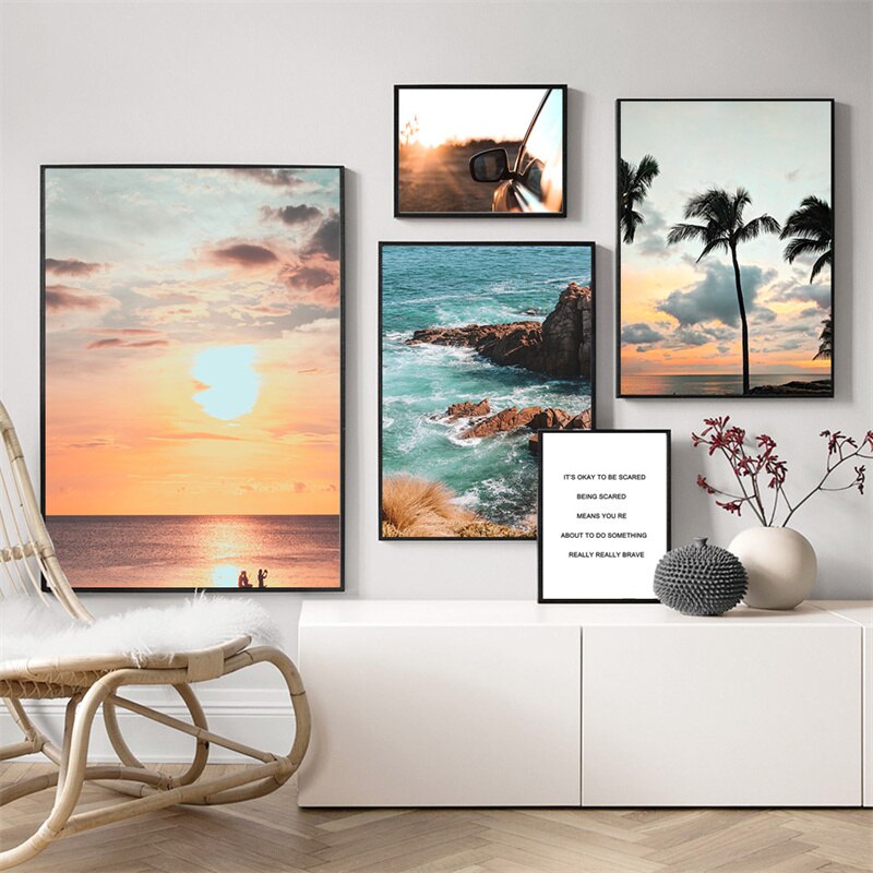 Tropical Blue Ocean and Sky Canvas Art