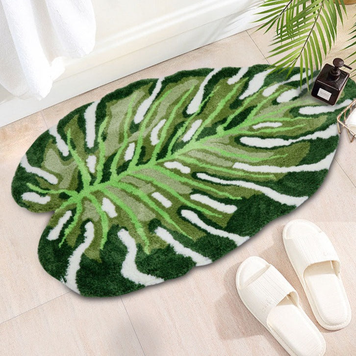 Tropical Monstera Leaf Rug