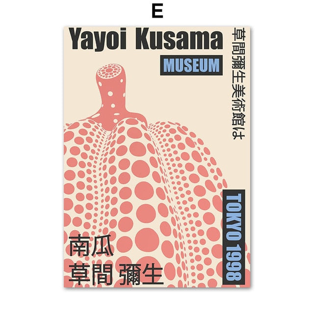 Abstract Yayoi Kusama Pumpkin Gallery Wall Art Canvas