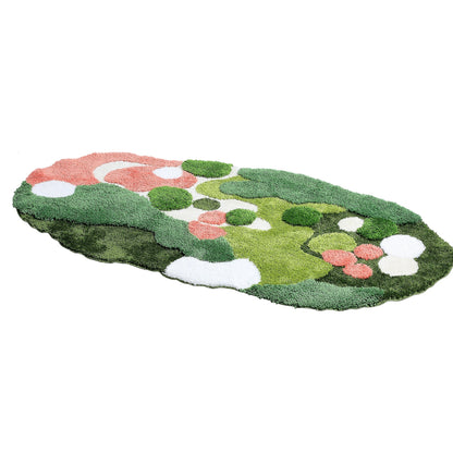 Irregular Green Moss Area Rug