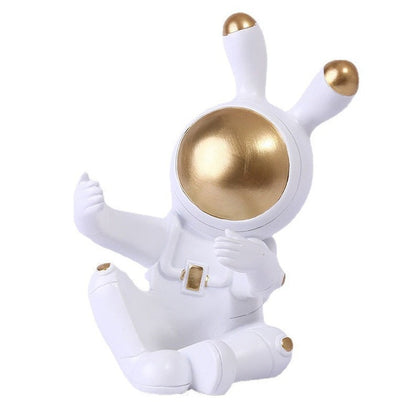 Astronaut Space Rabbit Wine Holder Storage Statue