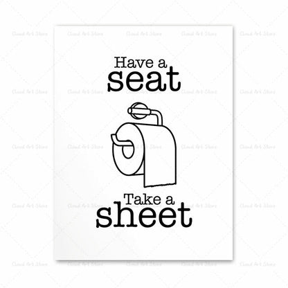 Funny Toilet Bathroom Wall Art Canvas