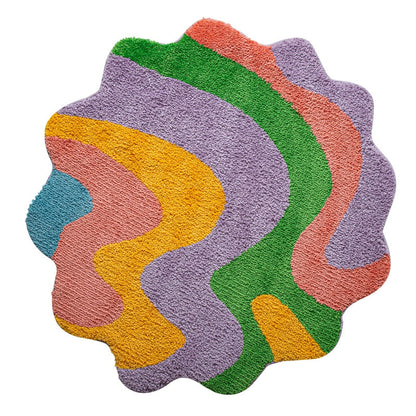 Retro Groovy Psychedelic Tufted Rug