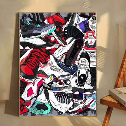 Basketball Shoes Sneakers Wall Art Canvas