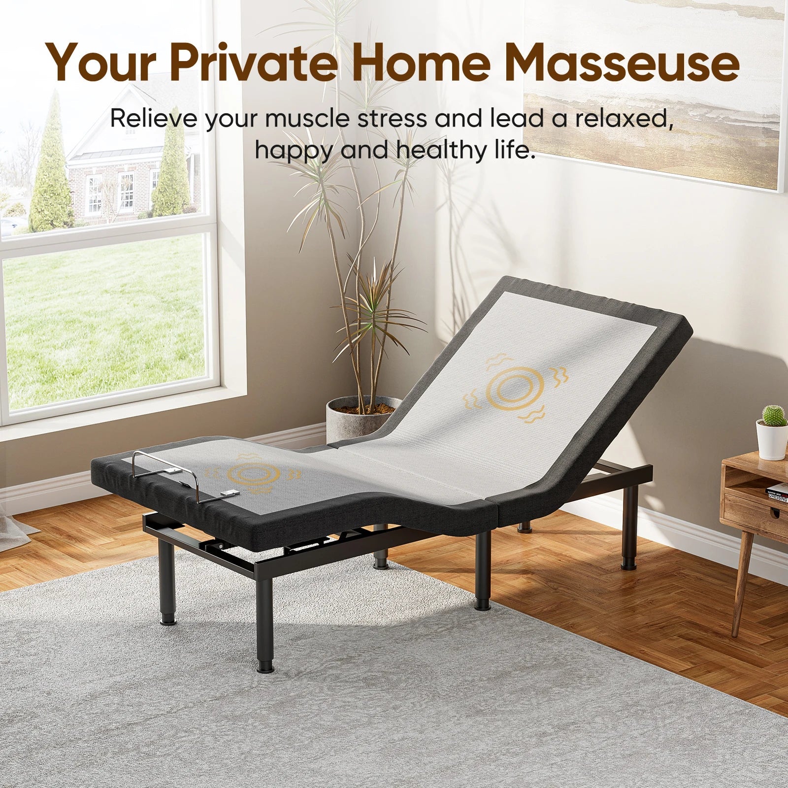 Adjustable Bed Frame with Massage