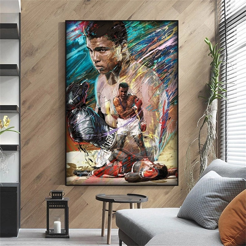 Muhammad Ali Graffiti Boxing Star Canvas Art