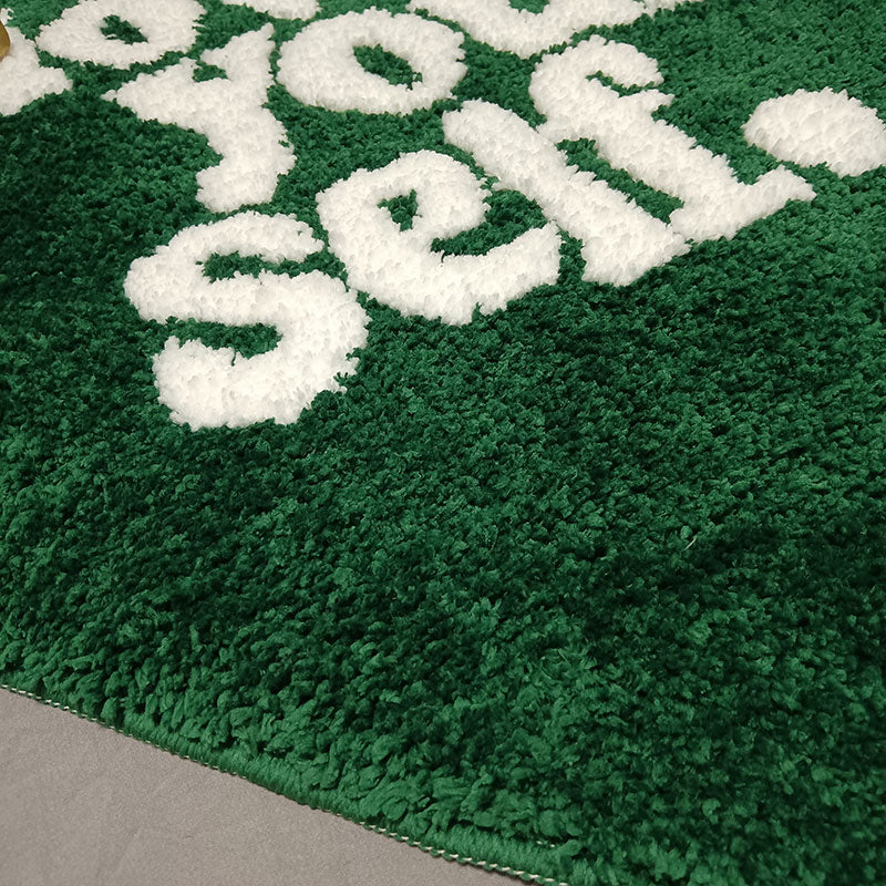 Green Heart Love Yourself Rug