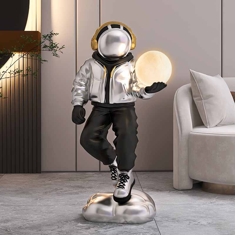 Astronaut Holding Moon Lamp Large Statue