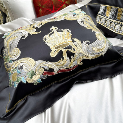 Charles Luxurious Silk Jacquard Duvet Cover Bedding Set