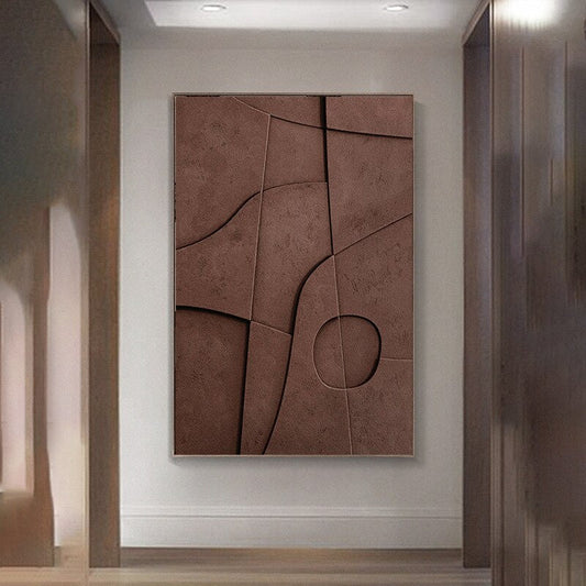 Abstract Beige Brown Geometry Canvas Art