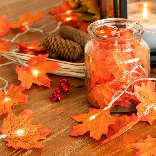 LED Maple Leaf String Lights