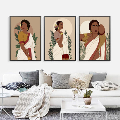 Indian Woman Wall Art Canvas