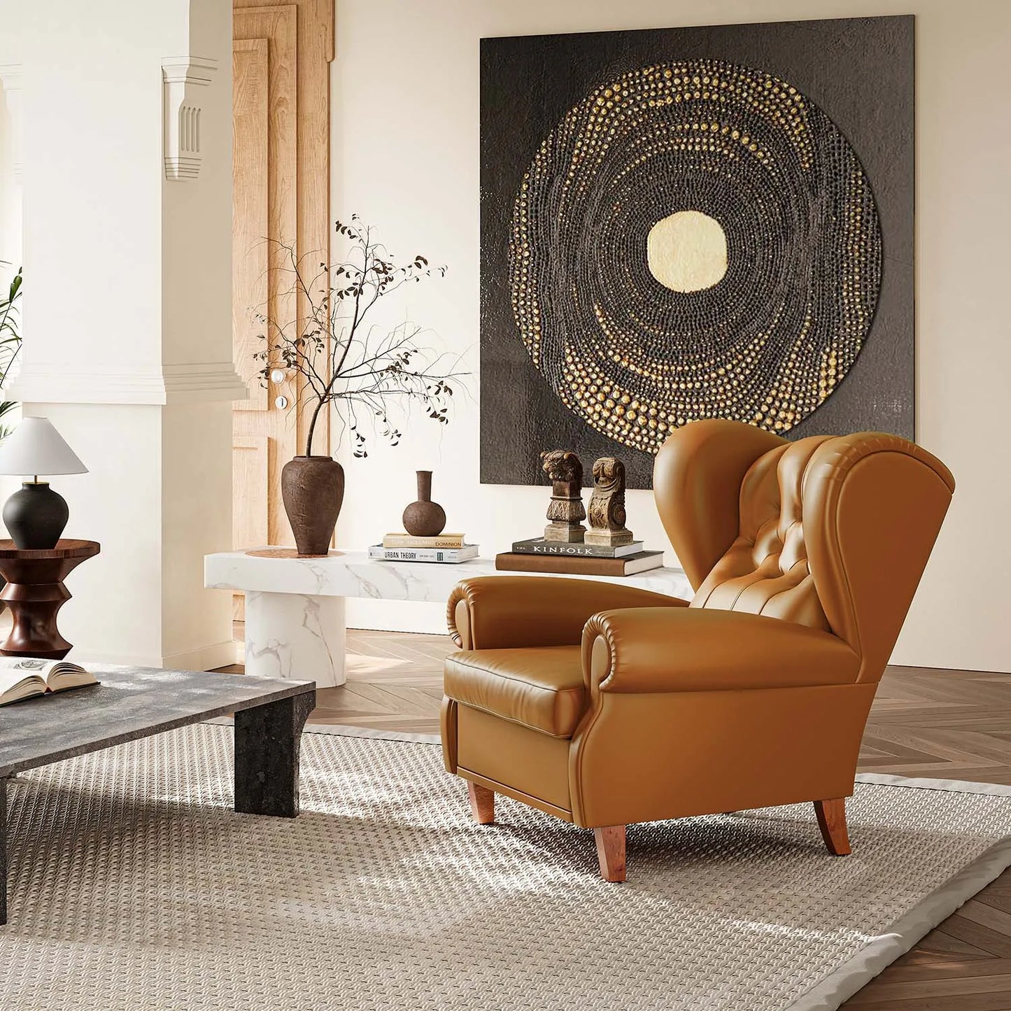 Walt Mid-Century Leather Armchair