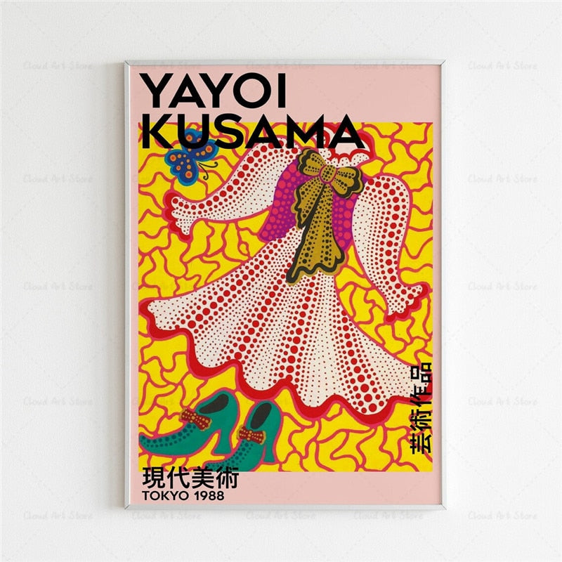 Yayoi Kusama Exhibition Wall Art Canvas