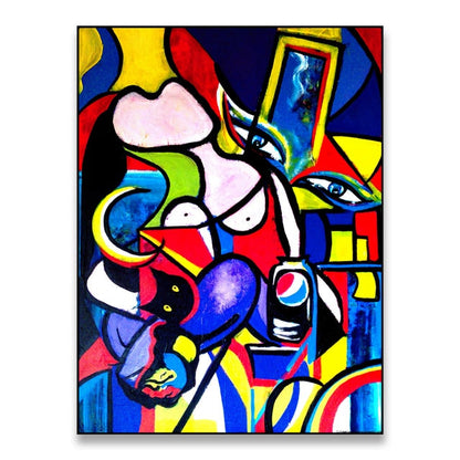 Abstract Picasso Graffiti Figure Canvas Art