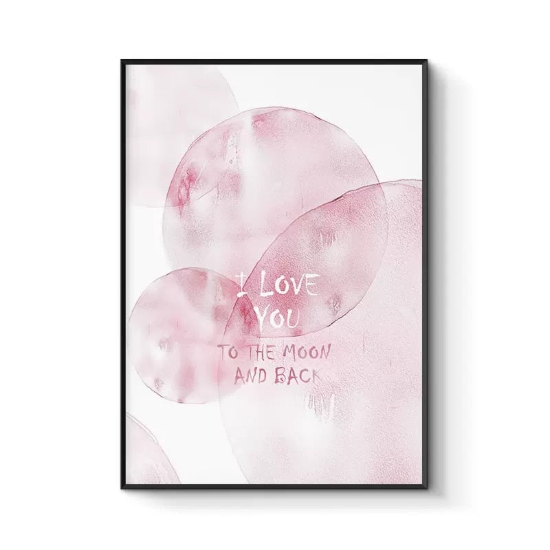 Pink Rose Heart Wall Art Canvas