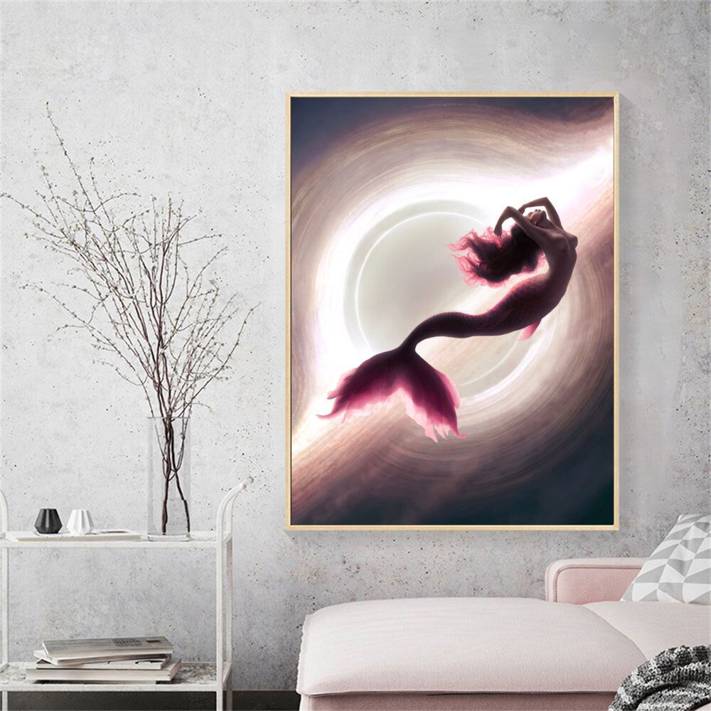 Pink Mermaid Canvas Art