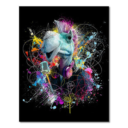 Graffiti Punk Skull Canvas Art