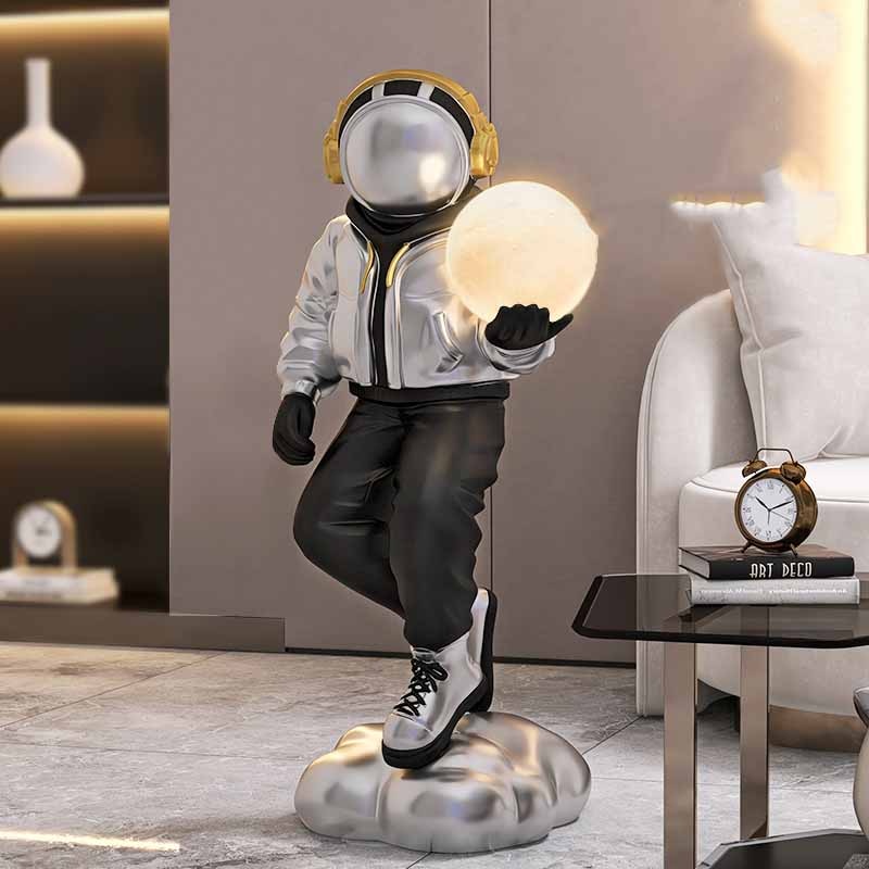 Astronaut Holding Moon Lamp Large Statue