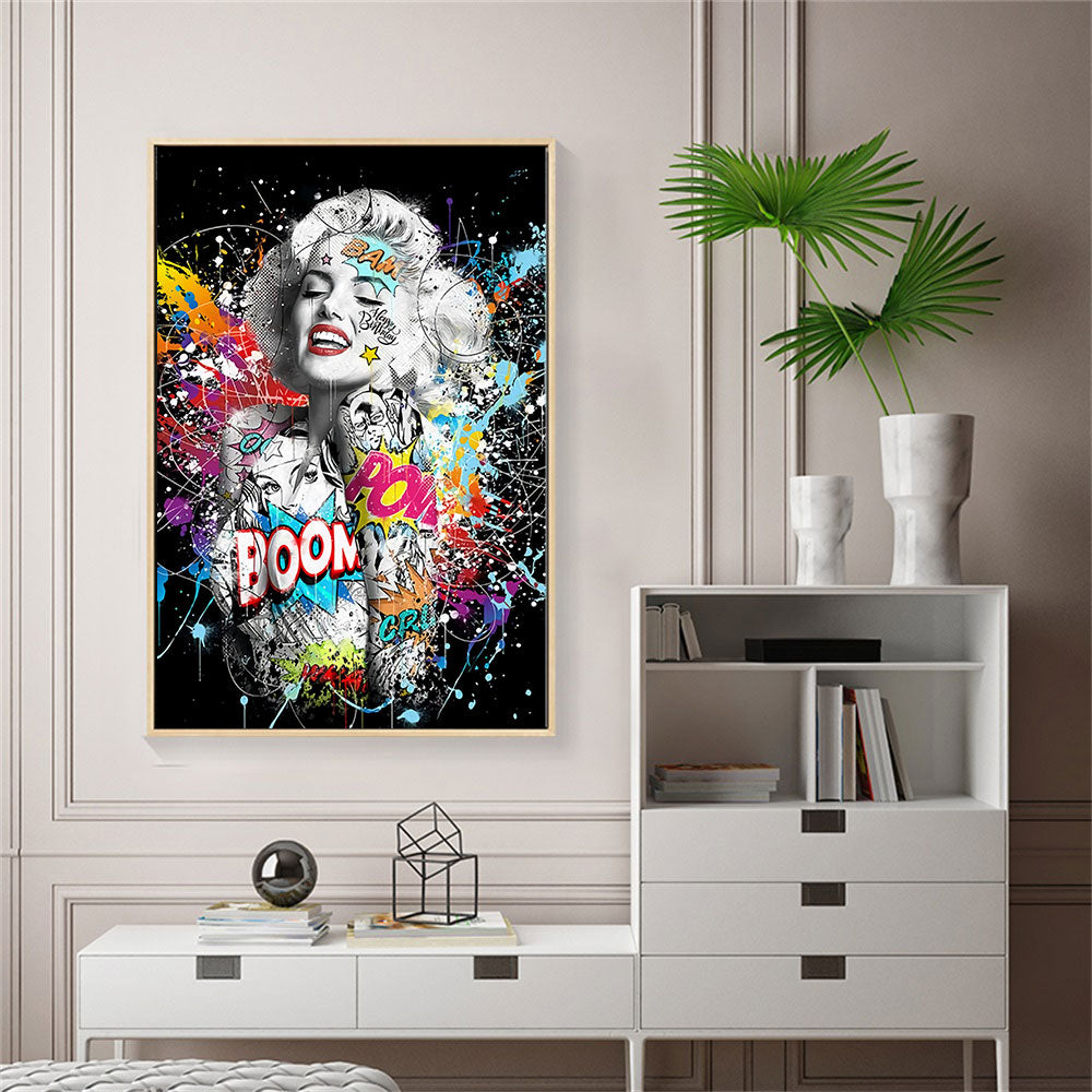 Marilyn Monroe Pop Street Graffiti Fashion Canvas Art