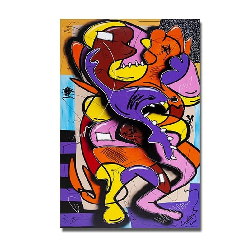 Abstract Picasso Graffiti Figure Canvas Art