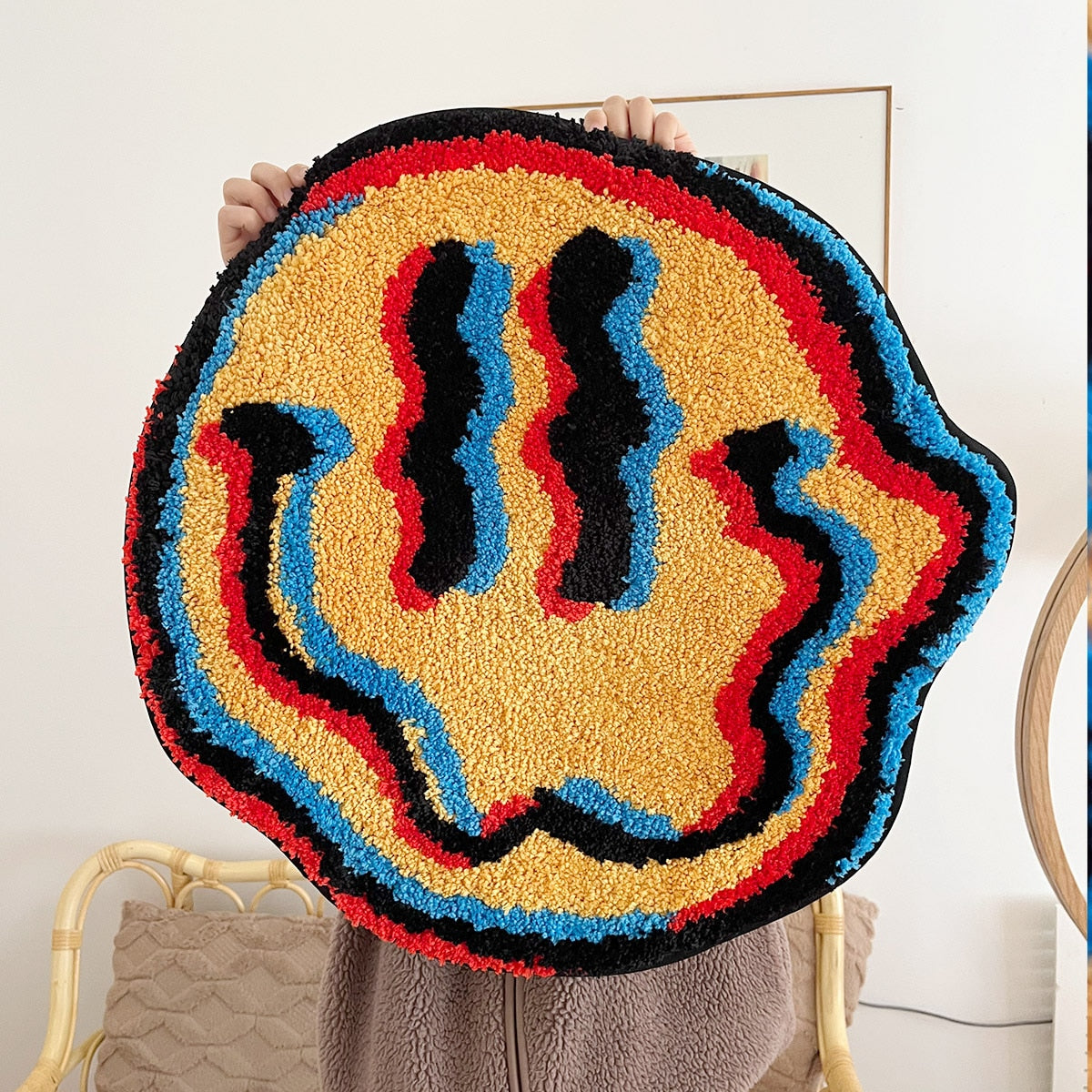 Glitch Smiling Face Rug