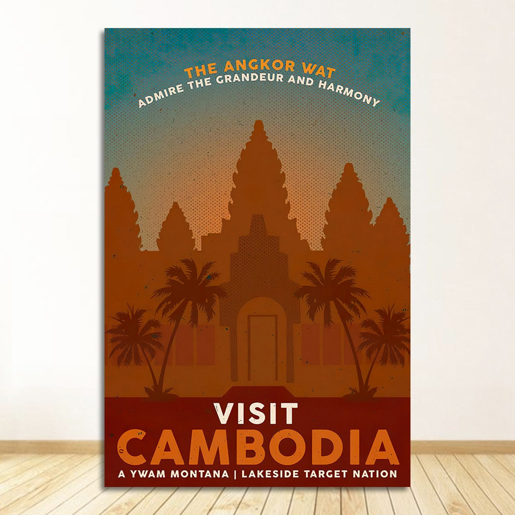 Cambodia Angkor Wat Khmer Travel Canvas Art