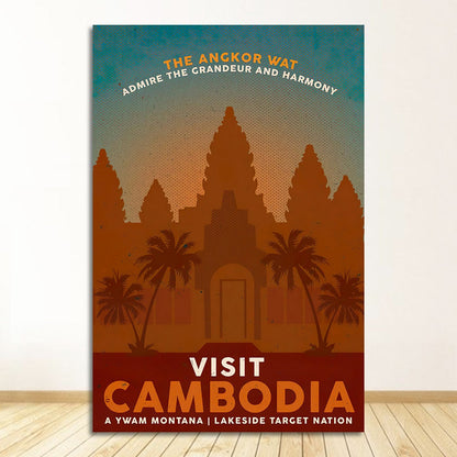 Cambodia Angkor Wat Khmer Travel Canvas Art