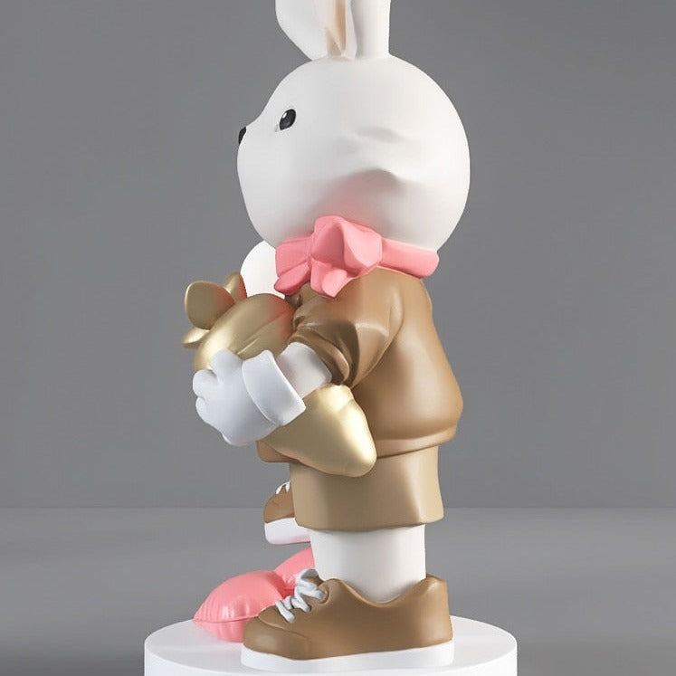 Bunny Scarf Floor Statue with Light