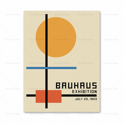 Abstract Bauhaus Geometric Wall Art Canvas