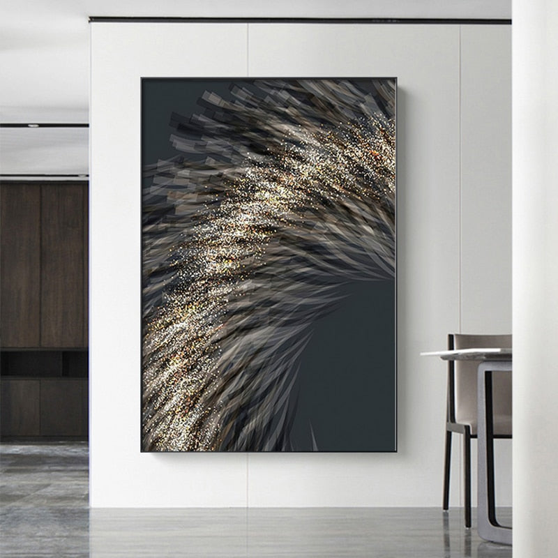 Abstract Gold Sparkle Canvas Art