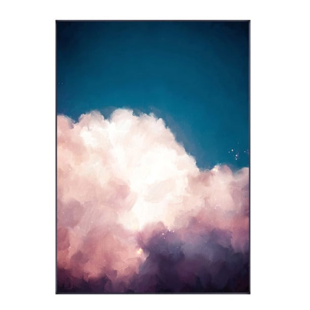 Pink White Clouds Canvas Art