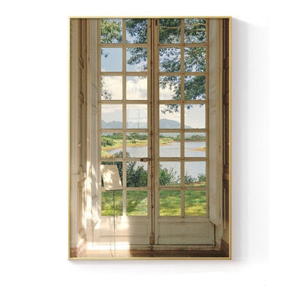 French Style Window Landscape Canvas Art