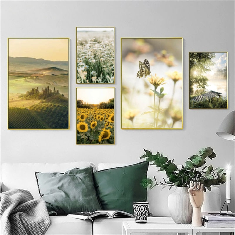 Spring Morning Sunrise Sunflower Canvas Art