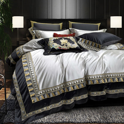 Charles Luxurious Silk Jacquard Duvet Cover Bedding Set