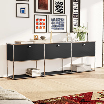 USM Haller Black Modular Storage Cabinet Replica