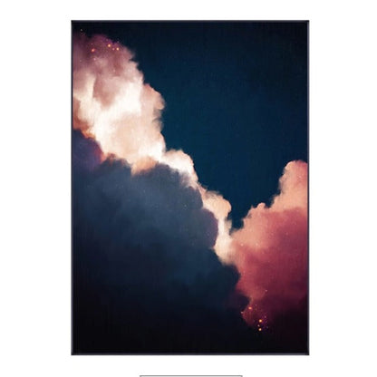 Pink White Clouds Canvas Art