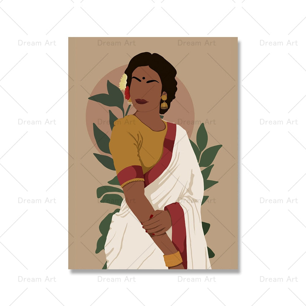 Indian Woman Wall Art Canvas