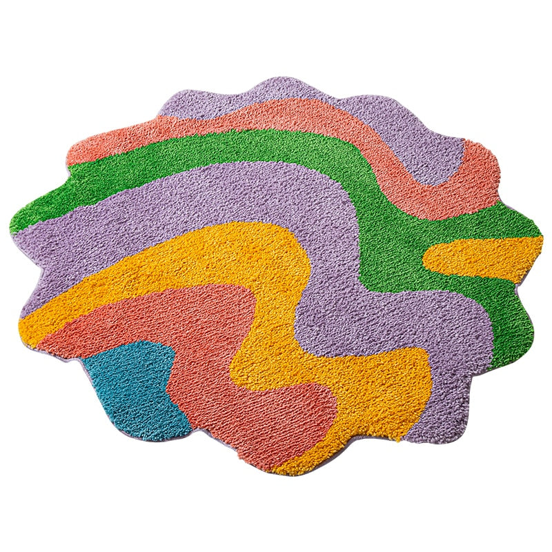 Retro Groovy Psychedelic Tufted Rug