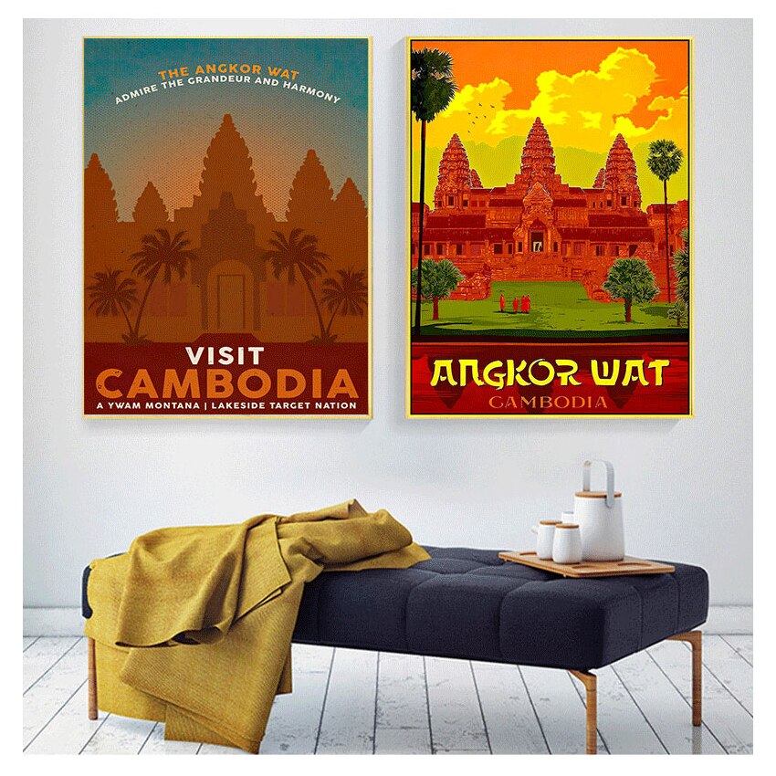 Cambodia Angkor Wat Khmer Travel Canvas Art