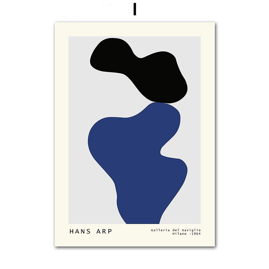 Retro Matisse Girl Blue Coral Canvas Art