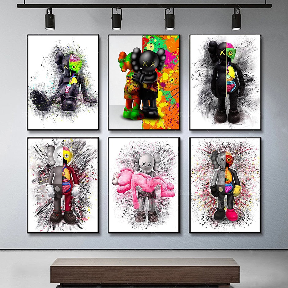 Kaws Cute Wall Art Canvas